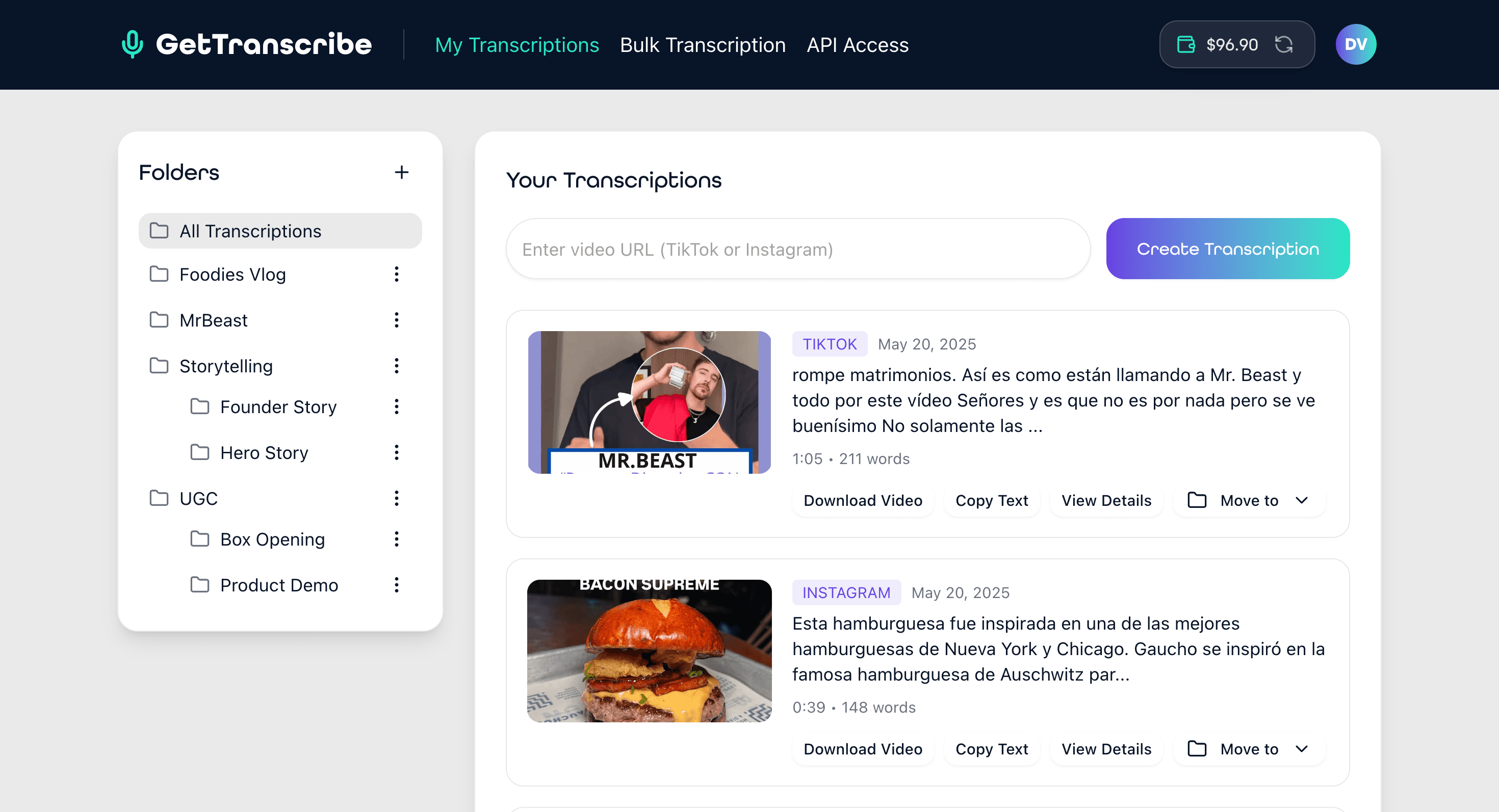 GetTranscribe Folder Organization